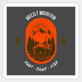 Grizzly Mountain Hunt Camp Fish - Red V2 Sticker